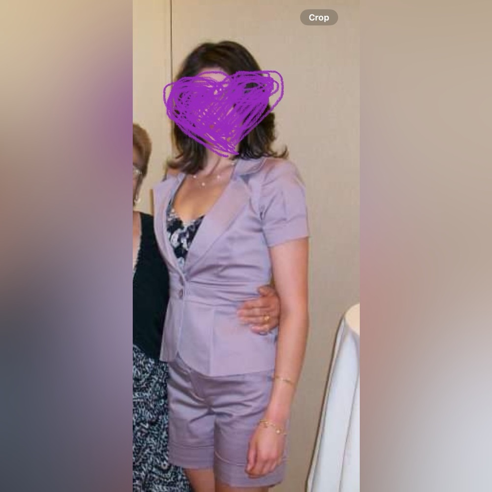 RW&CO. Lavender Satin Lined Blazer & Shorts set